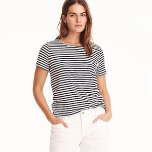 Supersoft Supima® raw-edge T-shirt in stripes